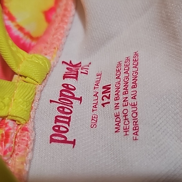 Penelope Mack Baby Girls Tie-Dye Heart Swimsuit Multicolor 12 Months New - Picture 9 of 10